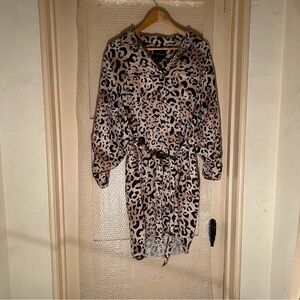 Velvet Hart Leopard Print Long Sleeve Dress L